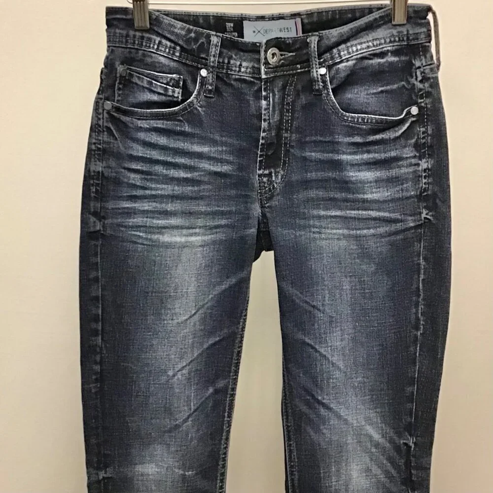 DepartWest 28x32 Trouper Men’s Slim Fit Jeans Stretch Logo DWD220
